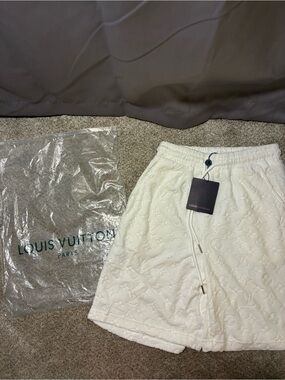 Louis Vuitton White Embossed Monogram Athletic Shorts